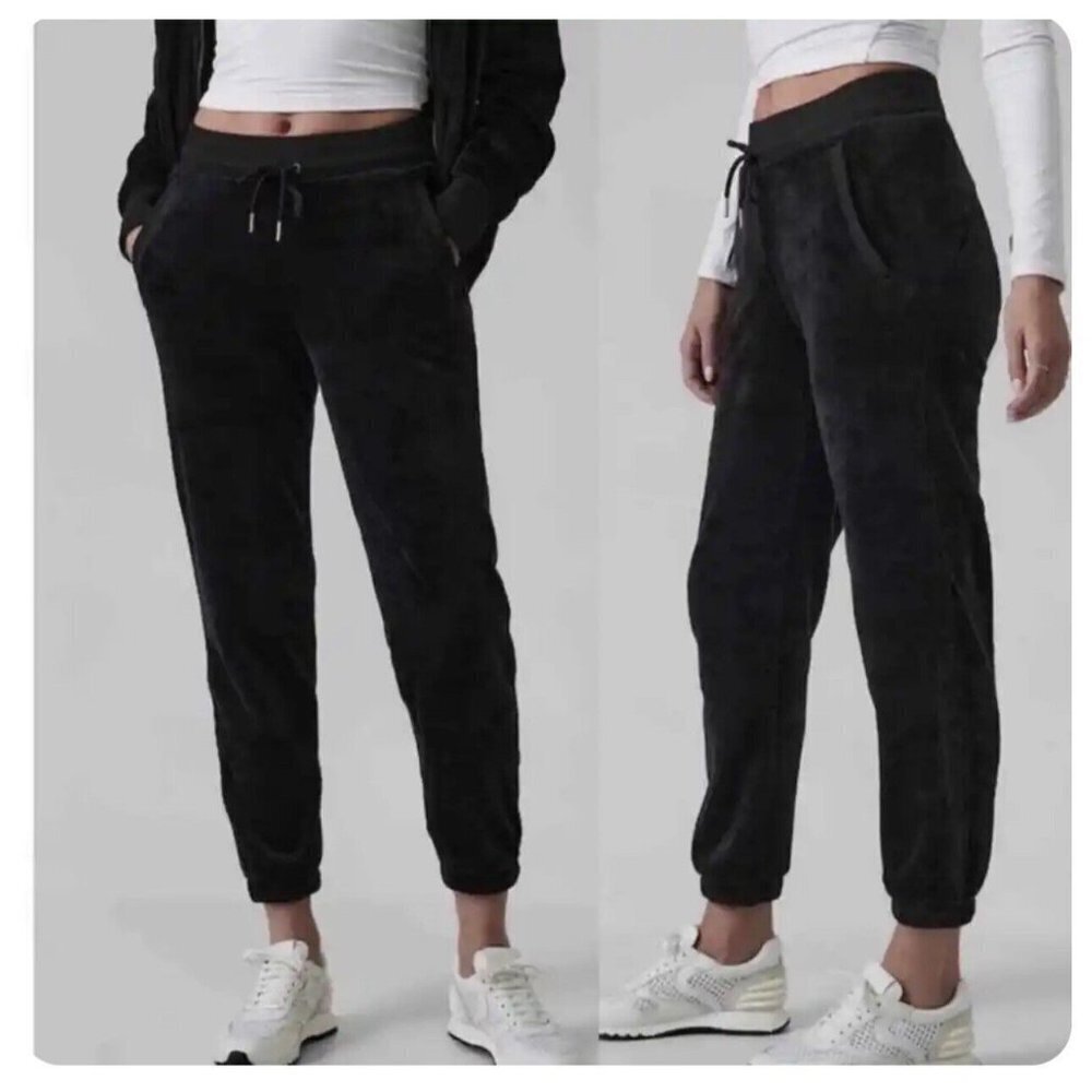 Athleta Black Double Cozy Karma Jogger Pant Womens Size XS Travel Athleisure